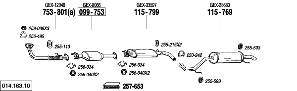 Схема выпускной системы автомобиля ROVER