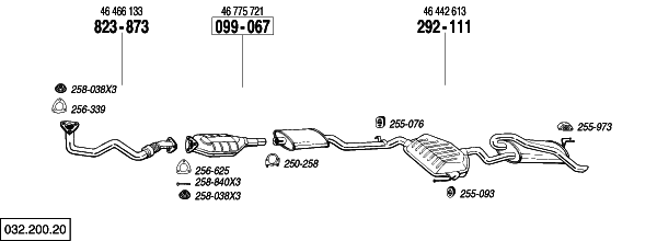 Схема выпускной системы автомобиля FIAT