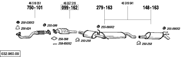 Схема выпускной системы автомобиля FIAT