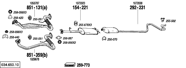 Схема выпускной системы автомобиля FORD