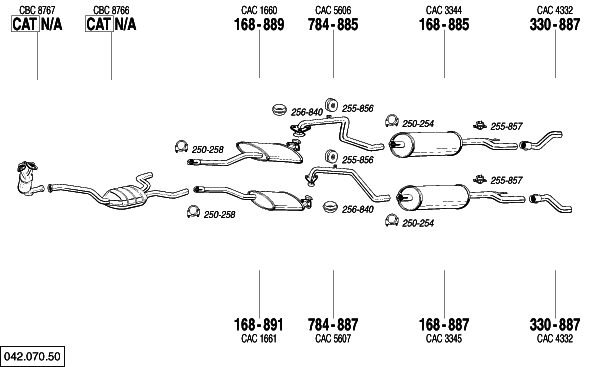 Схема выпускной системы автомобиля JAGUAR
