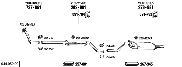 Схема выпускной системы автомобиля LADA