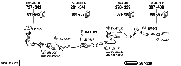 Схема выпускной системы автомобиля MAZDA