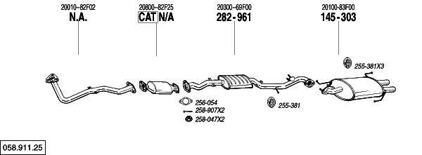 Схема выпускной системы автомобиля NISSAN