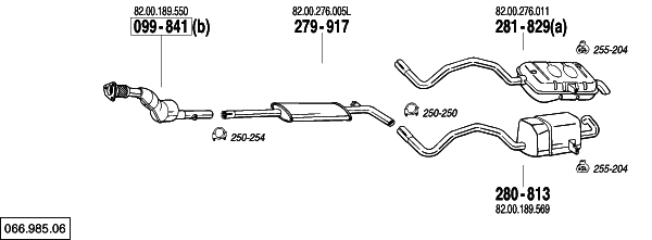 Схема выпускной системы автомобиля RENAULT