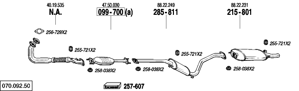 Схема выпускной системы автомобиля SAAB